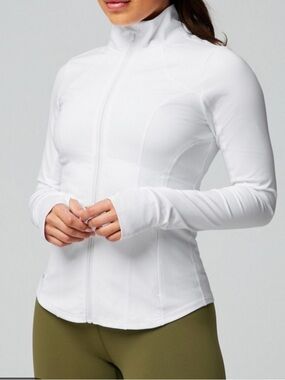Fabletics Women's White Full-Zip Athletic Jacket